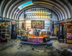 Interior of steel music studio