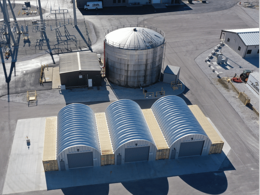 3 large S-Model steel buildings