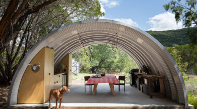 Q-Model pavilion in Medina, Texas